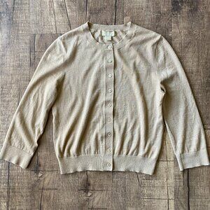 Michael Kors Collection Featherweight Cashmere Cardigan in Fawn, Size XS